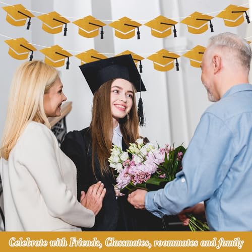 Pre-Strung Glitter Graduation Cap Banner for Class of 2026