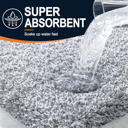 OLANLY Microfiber Bath Rug 24x16 - Ultra Soft, Non-Slip & Quick Dry