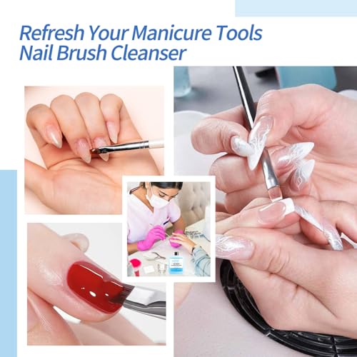 AOBOO Nail Brush Cleaner Solution - 40ml Gel Residue Remover for Manicure