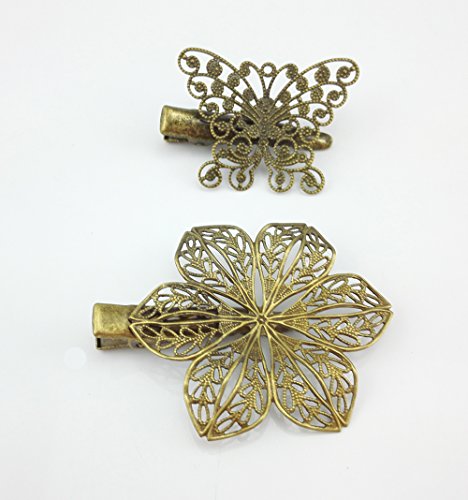yueton 6-Piece Vintage Butterfly and Flower Hair Clip Set