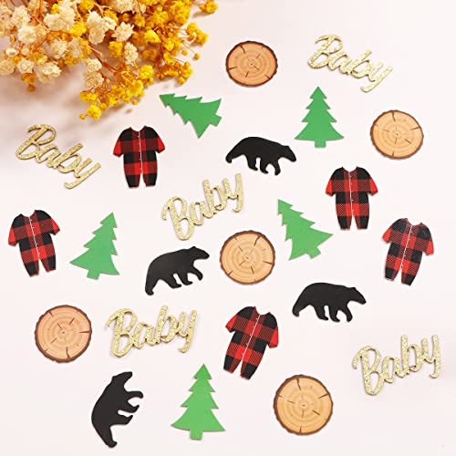 Lumberjack Baby Shower Decorations - 200 Pcs Confetti Set