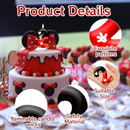 Cartoon Mouse Number 2 Birthday Candle for Cake Party Decoration