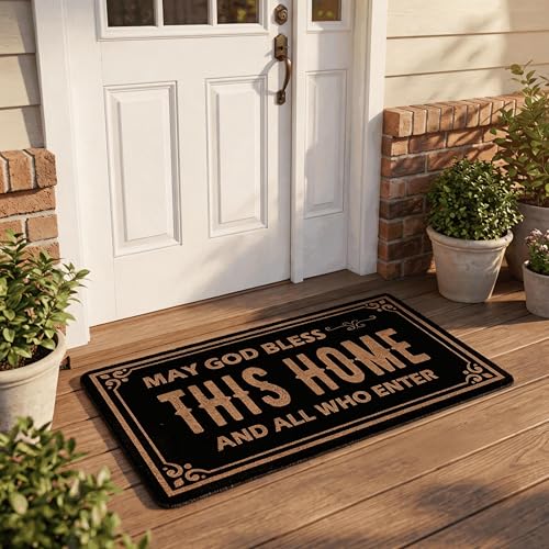 Funny Welcome Door Mat | Durable Indoor/Outdoor Rubber Doormat 30"x17"