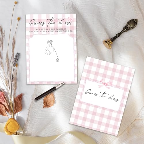Blush Pink Bow Bridal Shower Game Cards - Find The Dress 25 Pack