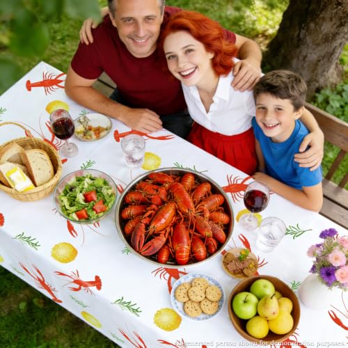 QUERICKY 4 Pack Crawfish Boil Plastic Tablecloths 87x51