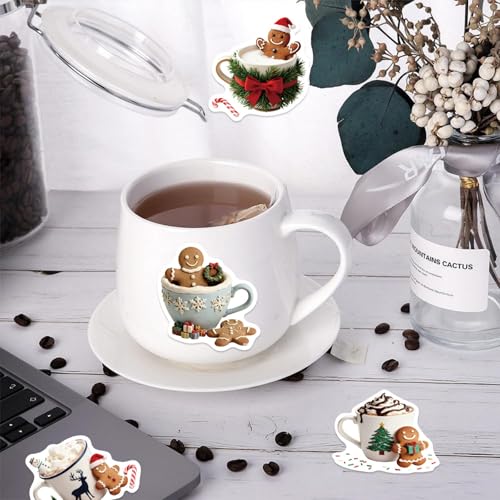 50 Pcs Gingerbread Man Stickers for Christmas Decor