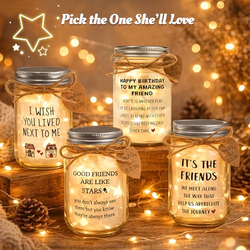 Thank You Mason Jar Night Light for Friends - THE FRIENDS