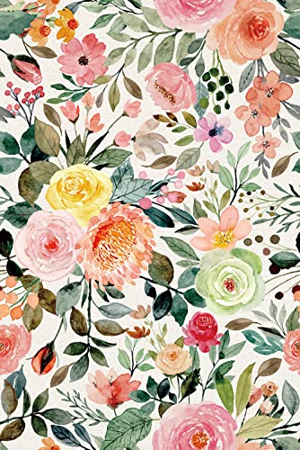 Qoubao Floral Peel and Stick Contact Paper, Self-Adhesive Shelf Liner 17.7x117