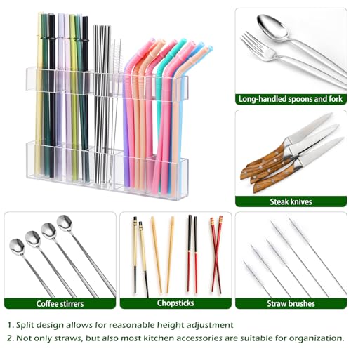 Acrylic Straw Holder for Cabinet Door - Space-Saving Organizer
