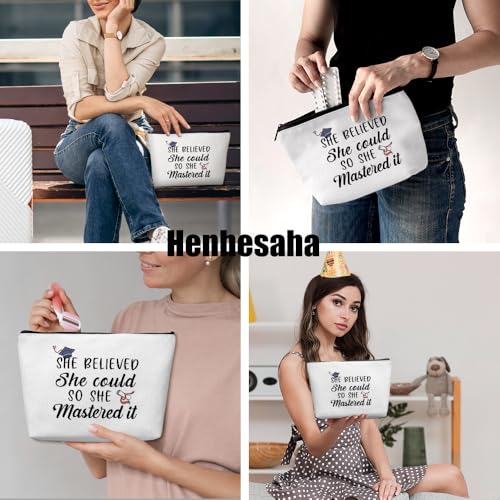 Cosmetic Bag for Women Waterproof Cotton Linen Travel Toiletry Pouch 9.7x6.8in