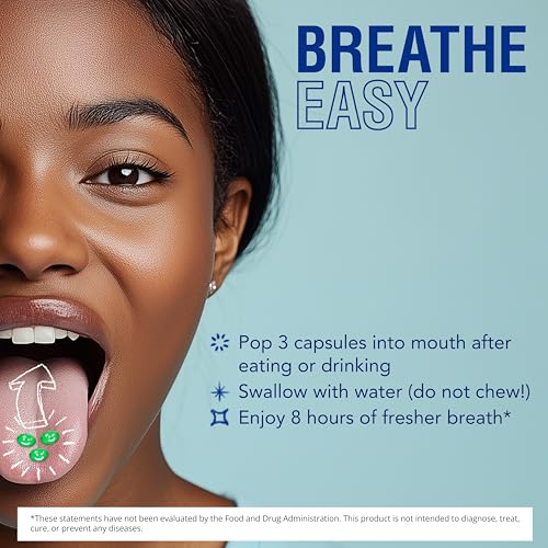 Beyond Breath Freshening Capsules 50 Count - Natural Parsley and Mint Oil Bad Breath Treatment