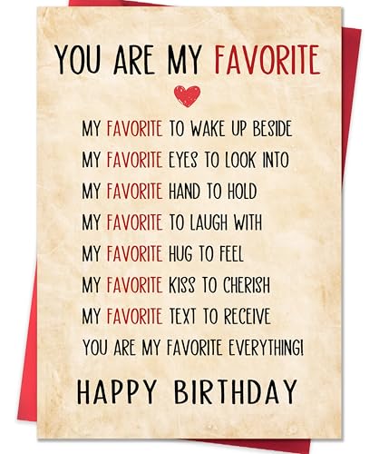 Romantic Birthday Card for Husband Wife, Premium Linen Card ZN416