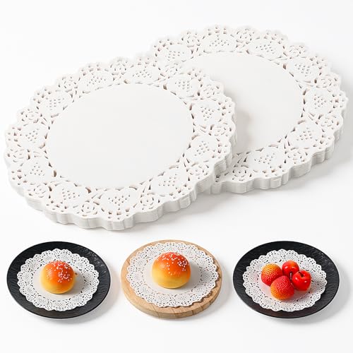 150 PCS White Lace Paper Doilies, 6.5 Inch Round Placemats