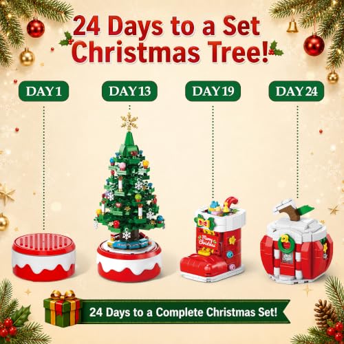 Christmas Advent Calendar with Building Blocks, Music & Lights