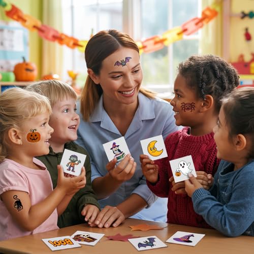 144 Halloween Temporary Tattoos for Kids - 24 Fun Designs