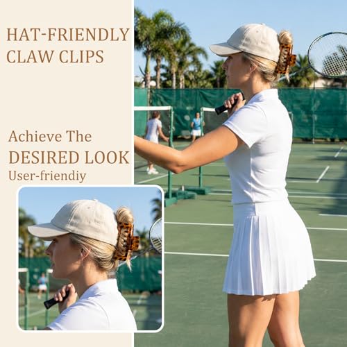 ZHYACPA 6-Piece Hat Claw Clip for Women - Large Non-Slip Hair Clips for Baseball Caps