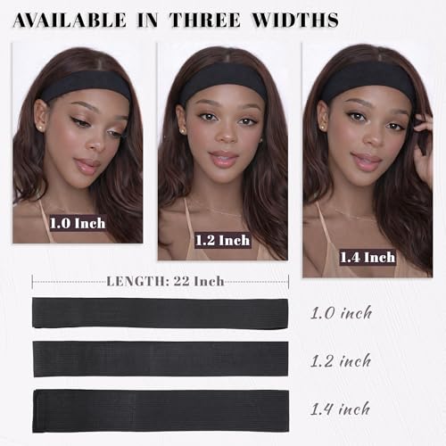 Mibeke Adjustable Lace Melting Bands for Wigs - 3 Pack Non-Slip Elastic Wig Grip Bands