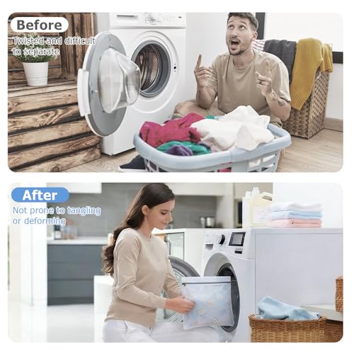 Mesh Laundry Bags for Delicates - 4 Pack, 20" x 16", Manual-Lock Zipper