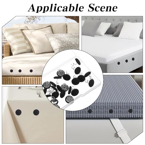 24 Pack Twist Pins for Bed Skirts and Sofa Covers - Black