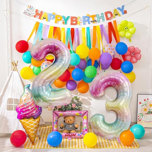 40 Inch Rainbow Number 11 Foil Balloon for Birthday & Celebration