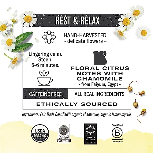 Numi Organic Chamomile Lemon Tea - 100 Herbal Tea Bags, Caffeine Free