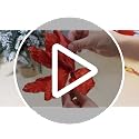 Red Artificial Christmas Poinsettia Flowers Set of 16 - Large Velvet Holiday Decor