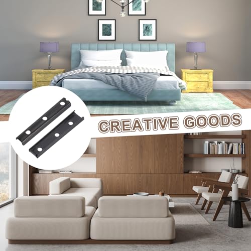 uxcell Sectional Couch Connectors - 75mm Interlocking Sofa Bracket, Black