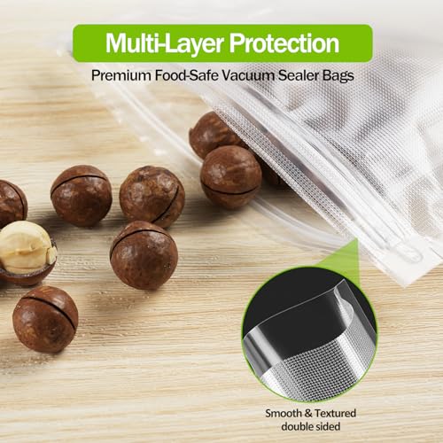 Reusable Vacuum Sealer Bags for Food Storage - BPA-Free, Leak-Proof, 10 Pack