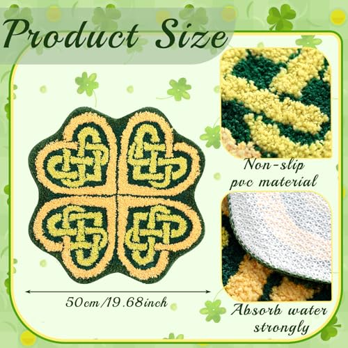 St. Patrick's Day Shamrock Bathroom Rug - Non-Slip Plush Mat 20x24