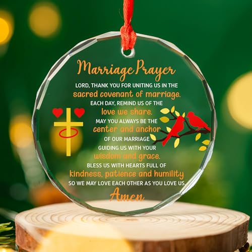 Marriage Prayer Ornament 2025 - Christian Wedding Gift for Couples