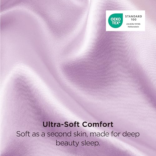 Bedsure King Satin Pillowcase Set of 2 - Silky Lavender Covers for Hair & Skin