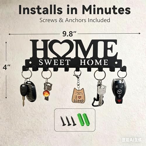 Metal Wall Art Key Holder Heavy Duty Key Hook for Wall Decor