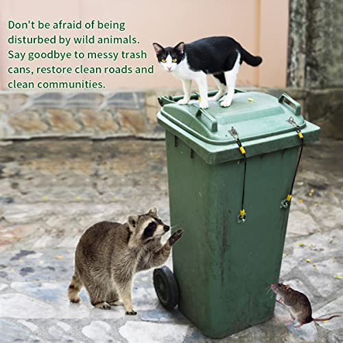 Universal Trash Can Lid Lock with Steel Cable - Animal Deterrent
