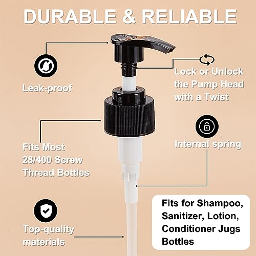 BENECREAT 12pcs 28-400 Replacement Dispenser Pumps - Black Soap Lotion Pump