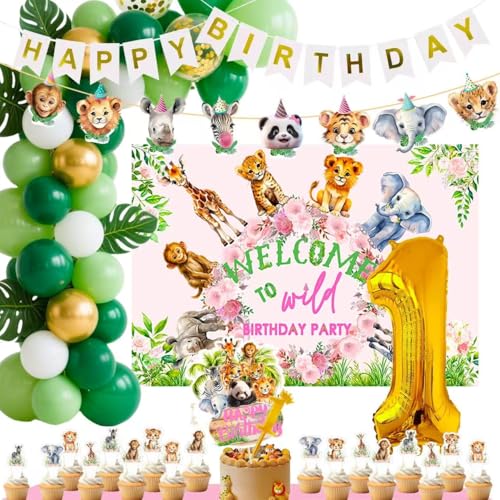Jungle Safari Party Decorations Set for 1st Birthday