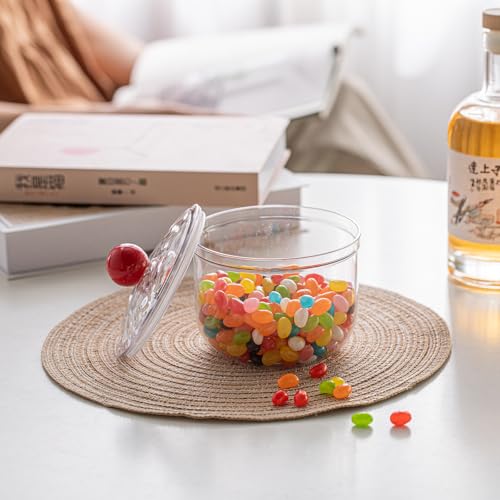 KEKEHOME 900ml Clear Plastic Candy Jar with Airtight Lid for Storage