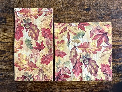 IHR Ideal Home Range 3-Ply Disposable Napkins, 16-Count, 8.5" x 4.5" - Autumn Design
