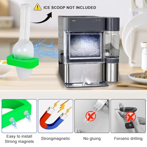 Magnetic Ice Scoop Holder for GE Opal Nugget Ice Maker 1.0 & 2.0 Green