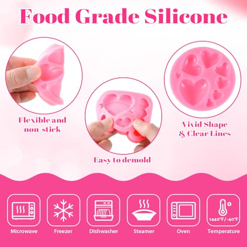 Heart Silicone Chocolate Molds Set - 5 Pcs for Baking & Crafts