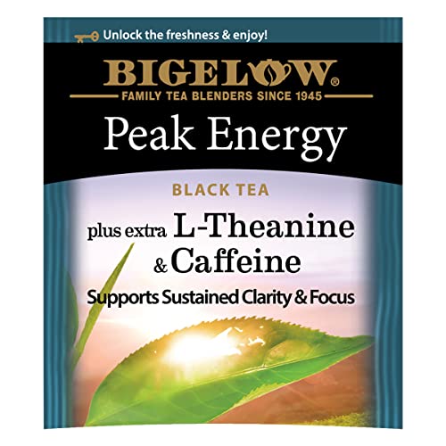 Bigelow Peak Energy Black Tea with L-Theanine & Caffeine, 108 Bags (6 Pack)