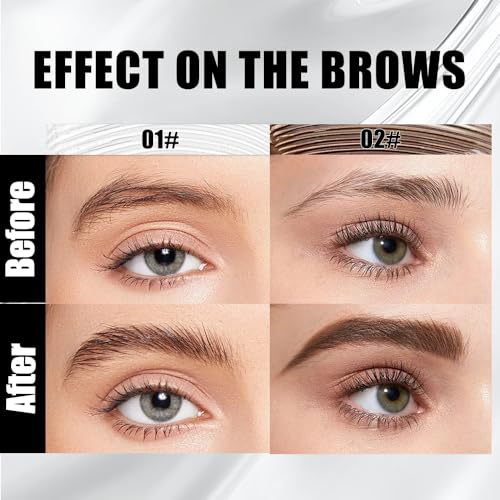 WanTuoluo 2 Pack Brow Gel & Tinted Eyebrow Mascara Waterproof Makeup