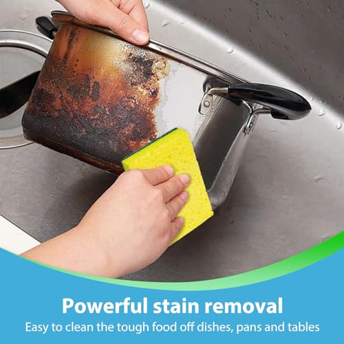 POWOBEST Heavy Duty Scrub Sponges, Dual-Sided Kitchen Sponge - 24 Pack