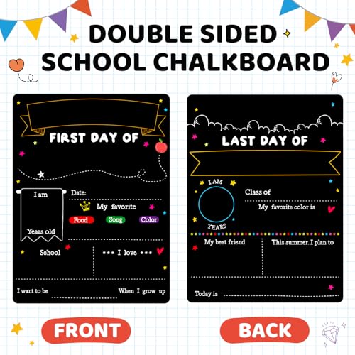 First & Last Day of School Chalkboard Sign - Double-Sided Photo Prop
