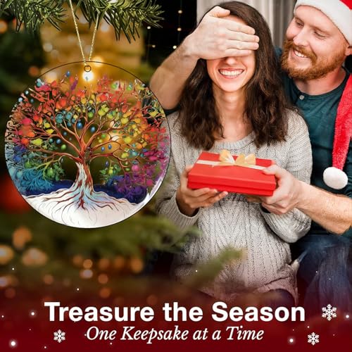 Lorrtta Tree of Life Acrylic Suncatcher Ornament for Christmas Windows