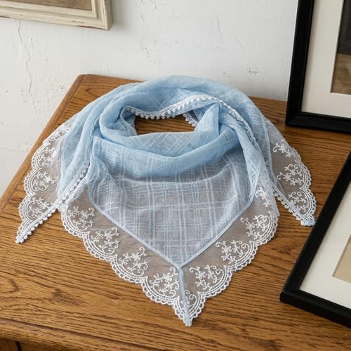 Dopenspi 3-Piece Boho Lace Triangle Head Scarf Hair Bandana