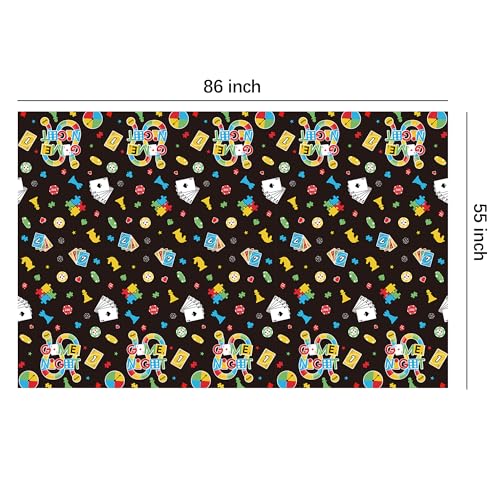 Family Game Night Party Tablecloths - 3-Pack, 55 x 86 Inch Disposable