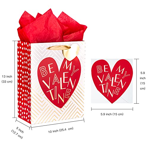13" Valentine's Day Gift Bag with Card & Tissue Paper - Be My Valentine