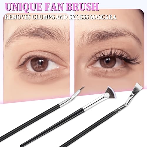 Mozeat Lens Folding Angle Mascara Fan Brush Set for Eyelashes