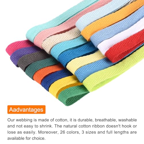 PATIKIL Cotton Twill Tape 3/8 Inch 25 Yards Herringbone Ribbon for Sewing