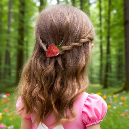 12 PCS Strawberry Hair Claw Clips Cute Plastic Fruit Hair Barrettes
